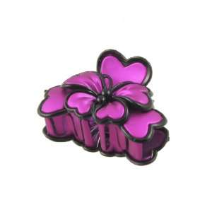   Ladies 10 Teeth Magenta Black Butterfly Shaped Hair Claw Clip Beauty