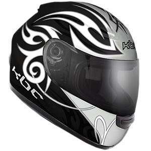  KBC VR 1X Tribal Helmet   Large/Black/Silver Automotive
