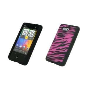  HTC Aria Black and Hot Pink Zebra Skin Silicone Case Cover 