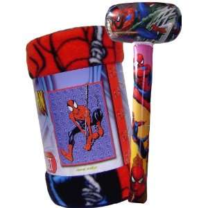    Spider Man Fleece Blanket & Inflatable Hammer