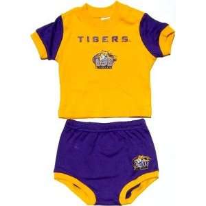    NEWBORN Baby Infant LSU Tigers Jersey Diaper Set