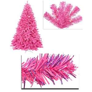  4 Pre Lit Hot Pink Artificial Sparkling Christmas Tree 