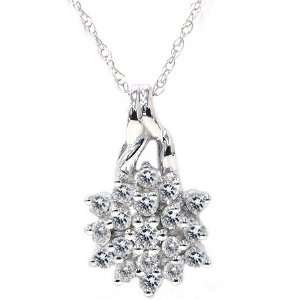  .33CT Promise Diamond Pendant 14K White Gold Jewelry