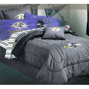  Baltimore Ravens Black Denim Twin Size Comforter and Sheet 