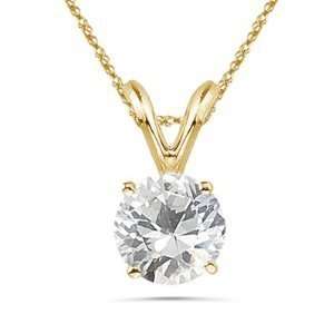 14K Yellow Gold 1/4ct Solitaire Diamond Necklace SI3 I1 with 18 inch 
