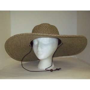  Womens Floppy Wide Brim Packable Sun Hat Two Tone Black w 