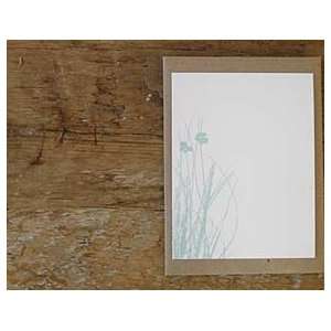    Screech Owl Designs Sky Blue Wheatgrass Notecard