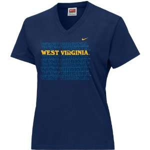 Nike West Virginia Mountaineers Navy Blue Ladies Graduated T shirt