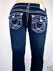 LA IDOL Dark Blue Jeans White Stitching Bootcut Sz 0 15