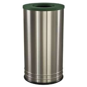  Stainless Steel Trash Receptacle Hunter Green