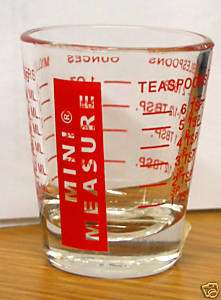 MINI GLASS MEASURING CUP  1 ounce   RED LINES   NEW  