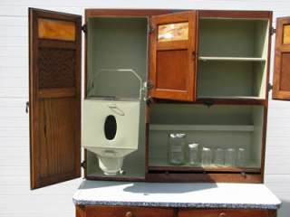 McDougal Hoosier Style Kitchen Cabinet W/6 Old Jar Set  