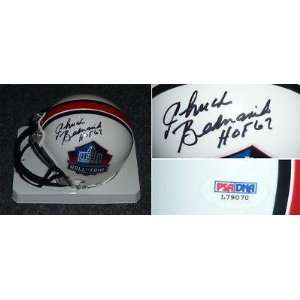 Signed Chuck Bednarik Mini Helmet   HOF PSA COA   Autographed NFL Mini 