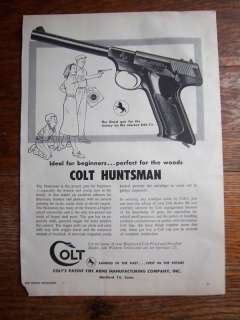 1957 Colt Huntsman Pistol .22 Gun Ad  