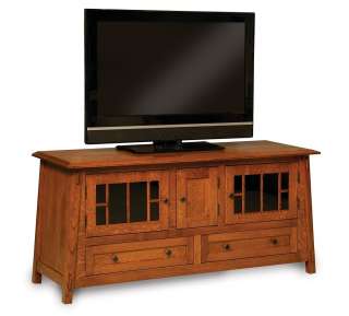 Large Amish Plasma TV Stand Shaker Wood LCD LED Console Media Cabinet 