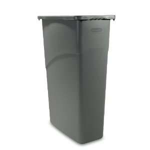   Beige Waste Container, Slim Jim, 23 Gallon