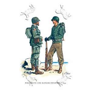  , Parachute and Ranger Infantry, 1944   18.75 x 27.5