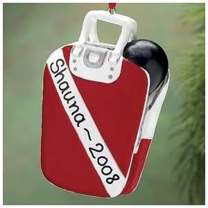  PERSONALIZED BOWLING BAG ORNAMENT 