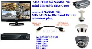   cctv Mini Din Cable to BNC Video and DC power plug Adapter  