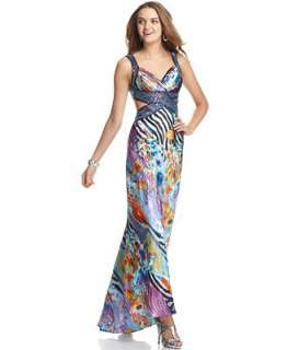 Hailey Logan Maxi Dress, Sleeveless Sweetheart Sequined Pleated Cutout 