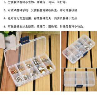   Slot Plastic Jewelry Adjustable Tool Box Case Craft Organizer  