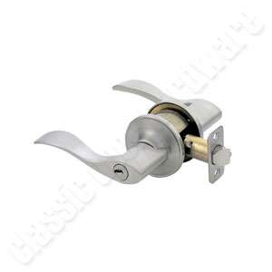 Madison Satin Nickel Keyed Entry Door Knob Lever  