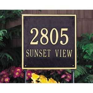   Two Line Standard Sized Square Address Plaques Patio, Lawn & Garden