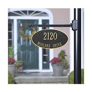  2 Line Hanging Address Yard Sign   PEWTER/SILVER LETT 