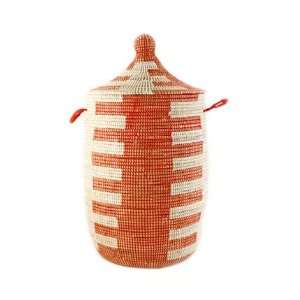  Woven African Laundry Clothes Hamper   Red   Medium