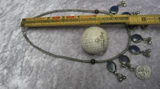 Afghan lapis lazuli jewelry necklace OVAL DANGLES GULRUH HATUN  