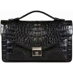  Genuine Alligator Leather Mans Handbag / Gun Bag Black 