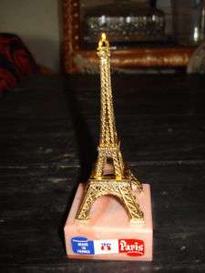 VINTAGE YELLOW METAL EIFFEL TOWER 3 1/2  