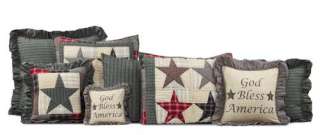PRIMITIVE STAR PATCHWORK AMERICA PILLOW CASES ~NEW  