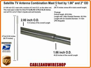 Satellite TV Antenna Combination Mast 1.66 / 2.00 DIA 609788493006 