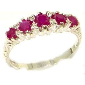  Antique Style Solid Sterling Silver Natural Ruby Ring with 