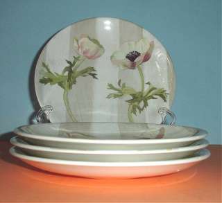 Gien France Anemones Canape Appetizer Plate Set of 4 New  