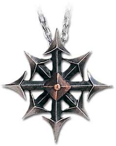 Chaostar Necklace Chaos Arrows Compass Path Pewter Alchemy Gothic 