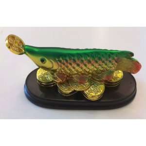  Feng Shui Golden Arowana Fish Statue Figurine 4 Kitchen 