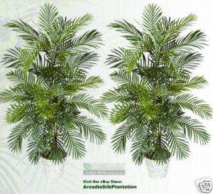 Two 4 Areca Artificial Palm Trees Silk Plants New 114  