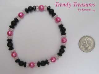   Crystal Pink Round Beads Artisan Bracelet, #TrendyTreasuresByRamona