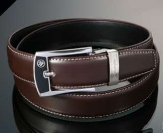 Mens Black Leather Belts with Auto Lock Buckle/ 43in  