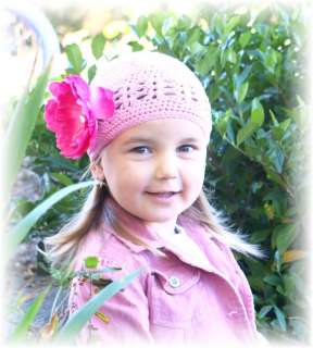 floral girls crochet beanie hat fits most baby girls 0