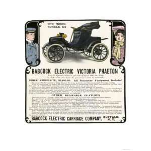  Early Electric Car Advertisement for the Babcock Electric 