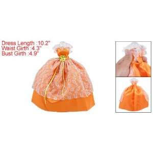  o Doll Toy Beauty Orange Dress White Lace Decor Clothes Baby