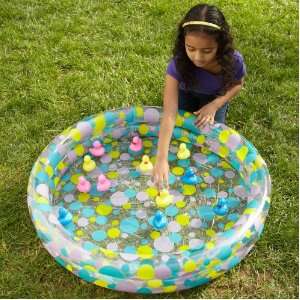   Duck Pond Pool with 12 Plastic Ducks Party Supplies Toys & Games