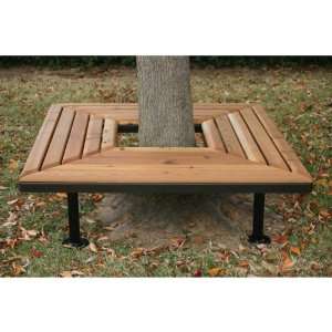 WebCoat Geometric Backless Park Bench, Red Patio, Lawn & Garden