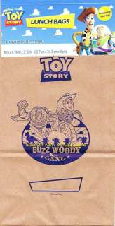 Toy Story Buzz Woody Sandwich Lunch Brown Paper Bags  