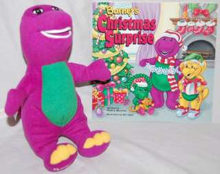Barney Plush Toy w Paperback Book Barney the Dinosaur  