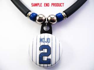 Pinstripe Personalized Baseball Jersey Necklace  