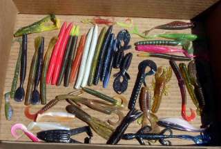 50 piece ASSORTMENT of SOFT PLASTIC Bass Fishing Lures  
